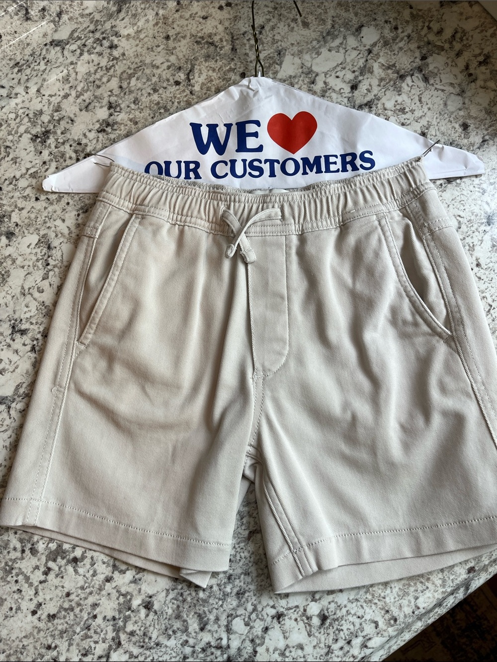 Boy’s Casual Drawstring Shorts in Light Beige